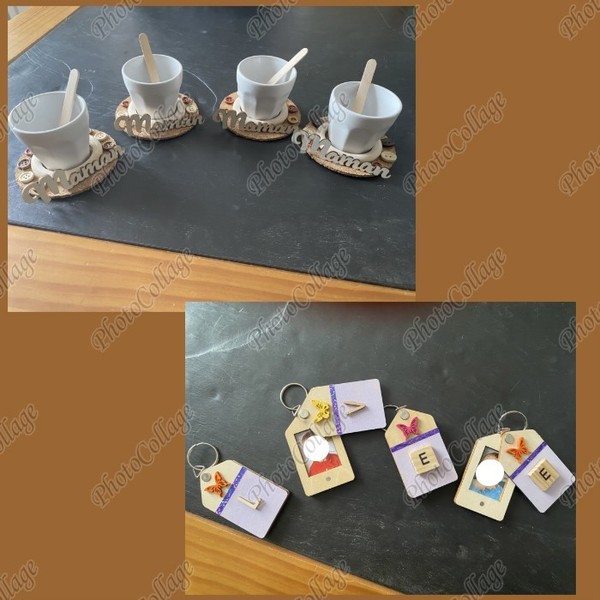 Tasses à café et porte clés