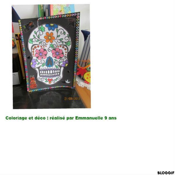 tête de mort à colorier